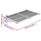 NNEVL Door Canopy Black 152.5x90 cm Polycarbonate