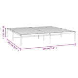 NNEVL Metal Bed Frame White 183x203 cm King