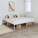 NNEVL Metal Bed Frame White 183x203 cm King