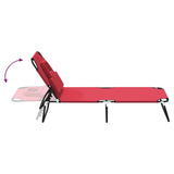 NNEVL Folding Sun Lounger Red Oxford Fabric and Powder-coated Steel