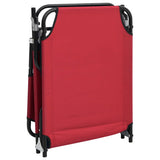 NNEVL Folding Sun Lounger Red Oxford Fabric and Powder-coated Steel