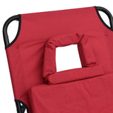 NNEVL Folding Sun Lounger Red Oxford Fabric and Powder-coated Steel