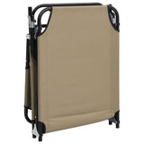 NNEVL Folding Sun Lounger Taupe Oxford Fabric and Powder-coated Steel