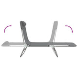 NNEVL Folding Sun Loungers 2 pcs Grey Textilene and Steel