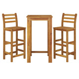 NNEVL 3 Piece Garden Dining Set Solid Wood Acacia