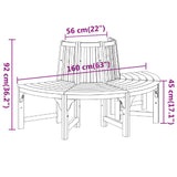 NNEVL Half Round Tree Bench Ø160 cm Solid Wood Eucalyptus