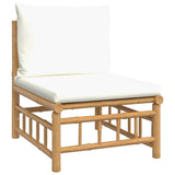 NNEVL Garden Middle Sofa with Cream White Cushions Bamboo