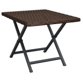 NNEVL Folding Table Brown 45x35x32 cm Poly Rattan