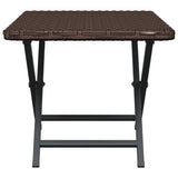 NNEVL Folding Table Brown 45x35x32 cm Poly Rattan