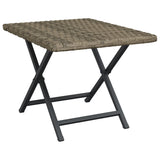 NNEVL Folding Table Grey 45x35x32 cm Poly Rattan