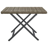 NNEVL Folding Table Grey 45x35x32 cm Poly Rattan