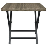 NNEVL Folding Table Grey 45x35x32 cm Poly Rattan