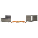 NNEVL Hot Tub Surround Grey Poly Rattan and Solid Wood Acacia