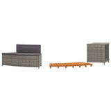 NNEVL Hot Tub Surround Grey Poly Rattan and Solid Wood Acacia