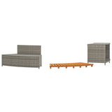 NNEVL Hot Tub Surround Grey Poly Rattan and Solid Wood Acacia