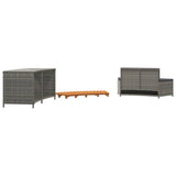 NNEVL Hot Tub Surround Grey Poly Rattan and Solid Wood Acacia