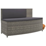 NNEVL Hot Tub Surround Grey Poly Rattan and Solid Wood Acacia