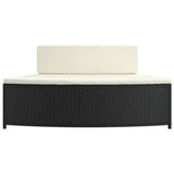 NNEVL Spa Benches with Cushions 2 pcs Black Poly Rattan