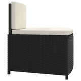 NNEVL Spa Benches with Cushions 2 pcs Black Poly Rattan