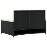 NNEVL Spa Benches with Cushions 2 pcs Black Poly Rattan
