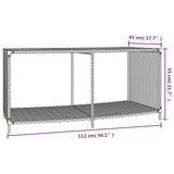 NNEVL Storage Shelves 2 pcs Grey Poly Rattan