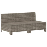 NNEVL 2-Seater Garden Sofa with Cushions Grey Poly Rattan