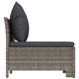 NNEVL 2-Seater Garden Sofa with Cushions Grey Poly Rattan