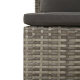 NNEVL 2-Seater Garden Sofa with Cushions Grey Poly Rattan