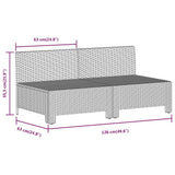 NNEVL 2-Seater Garden Sofa with Cushions Grey Poly Rattan