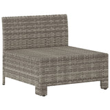 NNEVL Garden Middle Sofa with Cushion Grey Poly Rattan