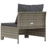 NNEVL Garden Middle Sofa with Cushion Grey Poly Rattan