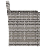 NNEVL Garden Armchair with Cushion Grey Poly Rattan