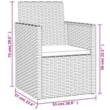 NNEVL Garden Armchair with Cushion Grey Poly Rattan