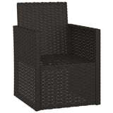 NNEVL Garden Armchair with Cushions Black Poly Rattan