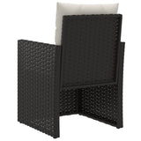 NNEVL Garden Armchair with Cushions Black Poly Rattan