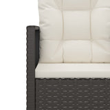 NNEVL Garden Armchair with Cushions Black Poly Rattan