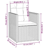 NNEVL Garden Armchair with Cushions Black Poly Rattan