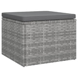 NNEVL 3-Seater Garden Sofa with Roof and Footstool Grey Poly Rattan
