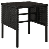 NNEVL Garden Footstools with Cushions 4 pcs Black Poly Rattan
