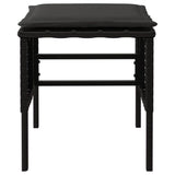 NNEVL Garden Footstools with Cushions 4 pcs Black Poly Rattan