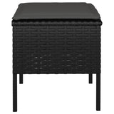 NNEVL Garden Footstools with Cushions 4 pcs Black Poly Rattan