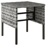 NNEVL Garden Footstools with Cushions 4 pcs Grey Poly Rattan