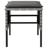 NNEVL Garden Footstools with Cushions 4 pcs Grey Poly Rattan