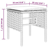 NNEVL Garden Footstools with Cushions 4 pcs Grey Poly Rattan