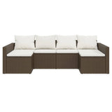 NNEVL 2 Piece Garden Lounge Set with Cushions Brown Poly Rattan