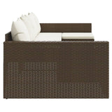 NNEVL 2 Piece Garden Lounge Set with Cushions Brown Poly Rattan