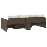 NNEVL 2 Piece Garden Lounge Set with Cushions Brown Poly Rattan