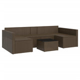 NNEVL 2 Piece Garden Lounge Set with Cushions Brown Poly Rattan