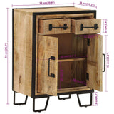 NNEVL Sideboard with 2 Drawers 53x31x72 cm Solid Wood Mango and Iron