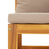 NNEVL Sectional Corner Sofas 2 pcs with Taupe Cushions Solid Wood Acacia